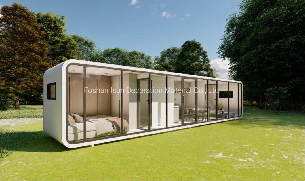 20FT Prefabricated Modular Mobile Home and Luxurious Sea View Sun Room Beach Room Apple Cabin Bar Office Pod