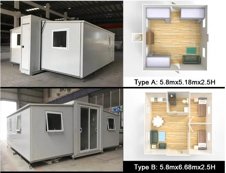 Low Cost/Cheap Prefab/Prefabricated Mobile Modular Garden Tiny Movable Portable Steel Folding/Foldable Expandable Container Cabin Dorm Home House for Sale