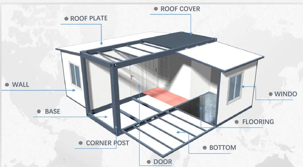 Low Cost/Cheap Prefab/Prefabricated Mobile Modular Garden Tiny Movable Portable Steel Folding/Foldable Expandable Container Cabin Dorm Home House for Sale