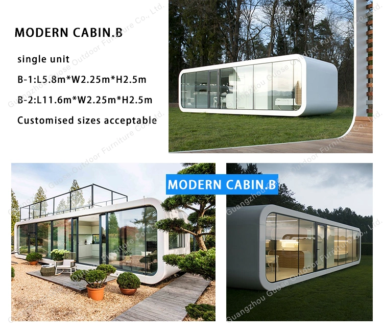 20FT Mini Prefab House Portable Modular Homes Ready Made Luxury Modern Residential 1 Bedroom Mobile Ofiice Pod